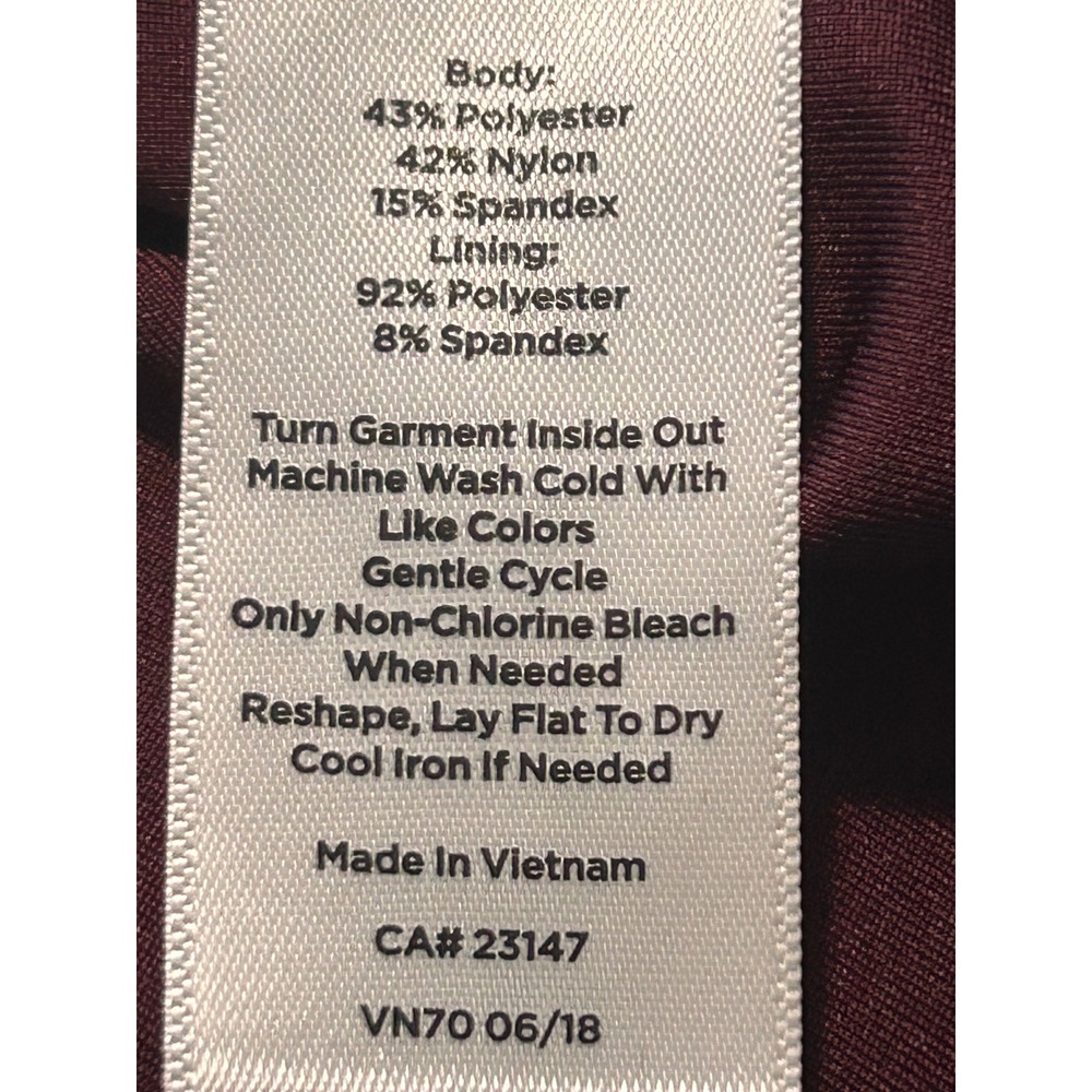 Talbots Burnout Velvet Top Womens Large Burgundy Excellent Cowl Neck Houndstooth - Picture 10 of 10